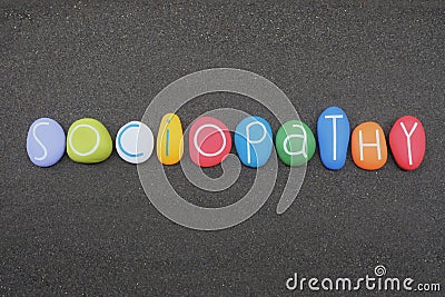 Sociopathy, Antisocial personality disorder, word composed with multi colored stone letters Stock Photo