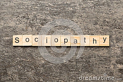 sociopathy word written on wood block. sociopathy text on table, concept Stock Photo