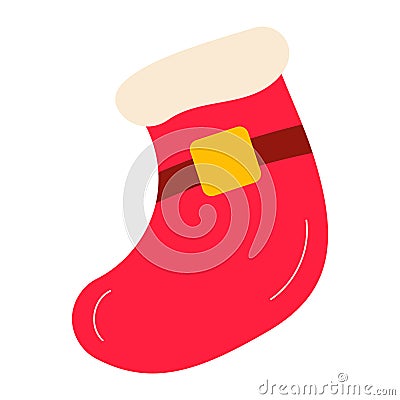 sock christmas gifts fireplace sweets icon element Vector Illustration