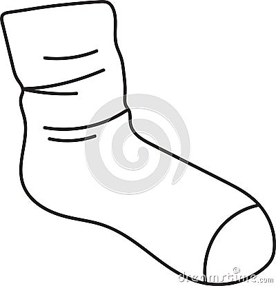 Sock Clothes Outline Vector Illustration