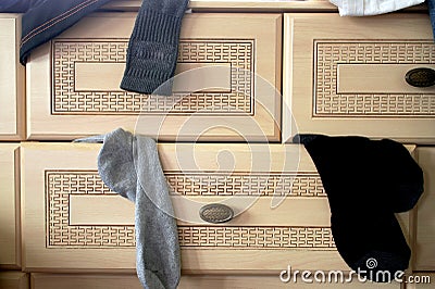 Sock drawer Stock Photo