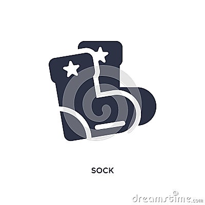 sock icon on white background. Simple element illustration from kids and baby concept Vector Illustration