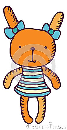 Sock toy icon. Soft cute play doll Vector Illustration