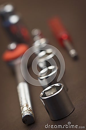 Socket spanner set Stock Photo