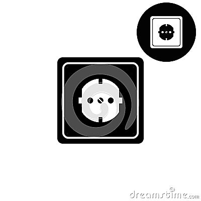 Socket - white vector icon Vector Illustration