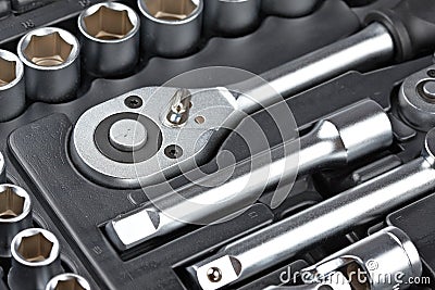 Socket wrench set Stock Photo