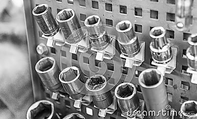 Sockets for engine repair Stock Photo