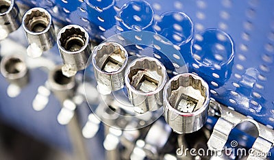 Sockets for engine repair Stock Photo