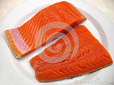 Sockeye Salmon Fillets Stock Photo