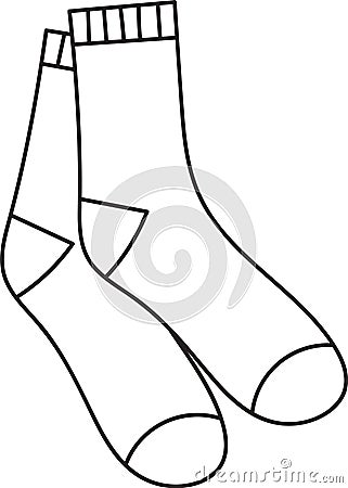 Socks Clothes Outline Vector Illustration