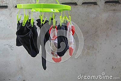 Socks drying Stock Photo