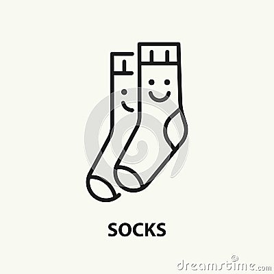 Socks flat line icon. Vector illustration Vector Illustration