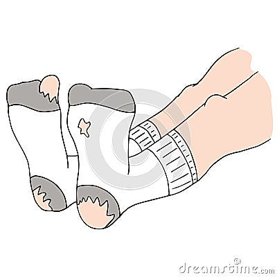 Socks With Holes Vector Illustration