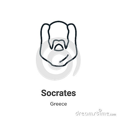 Socrates outline vector icon. Thin line black socrates icon, flat vector simple element illustration from editable greece concept Vector Illustration