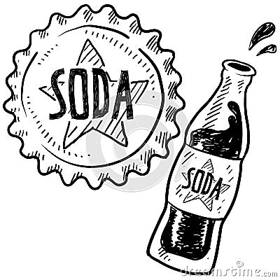 Soda bottle sketch Vector Illustration