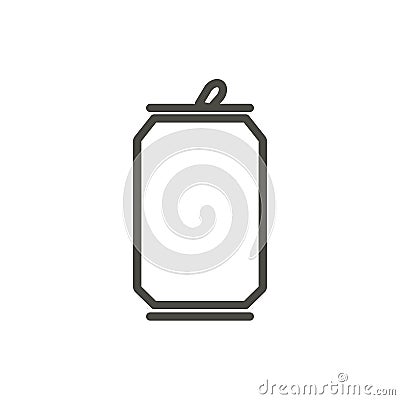 Soda can icon vector. Line drink bottle symbol. Vector Illustration