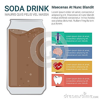 Soda Drink Infographic Vector Illustration