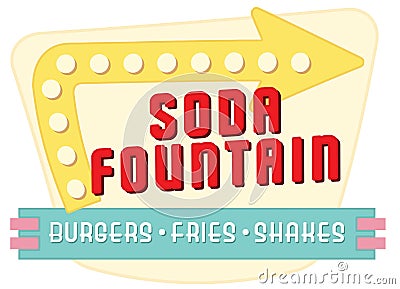 Soda Fountain Diner Sign Stock Photo