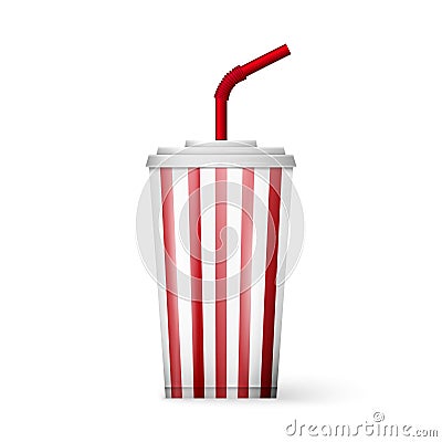 Soda fountain drink isolated on white background Vector Illustration