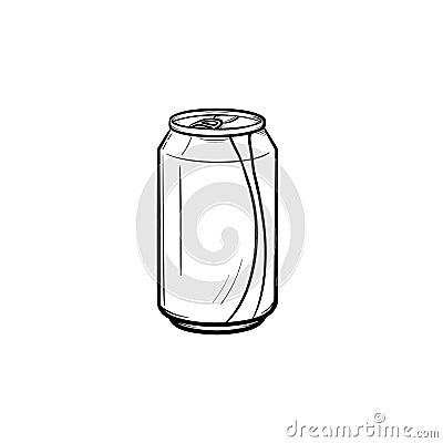 Soda pop can hand drawn sketch icon. Vector Illustration