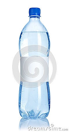 Soda water bottle with blank label Stock Photo