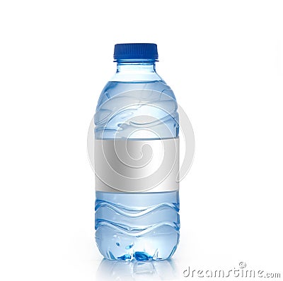Soda water bottle with blank label. Isolated on white Stock Photo