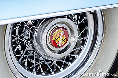 Soest, Germany - August 08, 2021: Cadillac Logo Wheel Center Hub Cap Editorial Stock Photo