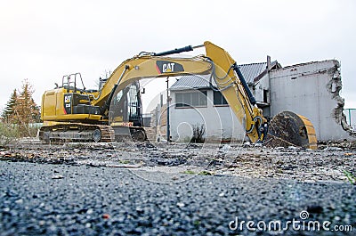 Soest, Germany - December 30, 2018: Cat 323 Hydraulic Excavator Caterpillar Editorial Stock Photo