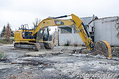 Soest, Germany - December 30, 2018: Cat 323 Hydraulic Excavator Caterpillar Editorial Stock Photo