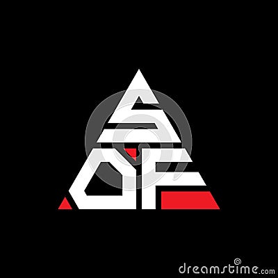 SOF triangle letter logo design with triangle shape. SOF triangle logo design monogram. SOF triangle vector logo template with red Vector Illustration