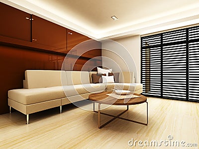 Sofa area of a modern living room Stock Photo