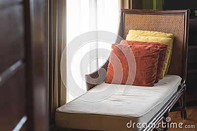 Sofa bed at relax corner Stock Photo