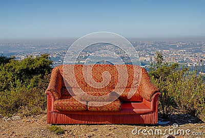 Sofa couch with a view Stock Photo