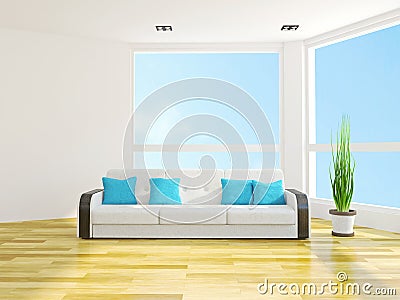 Sofa with cushions Stock Photo