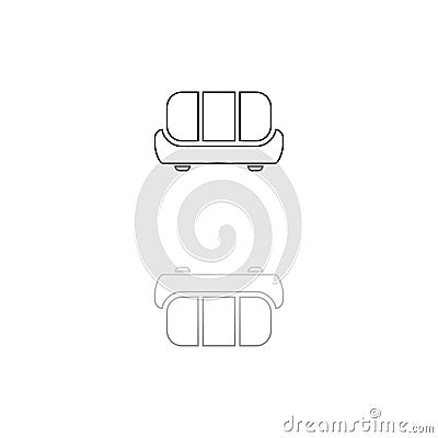 Sofa icon flat Cartoon Illustration