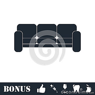 Sofa icon flat Vector Illustration