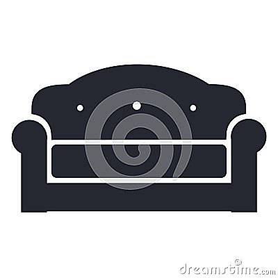 Sofa icon vector sign and symbol isolated on white background, S Vector Illustration