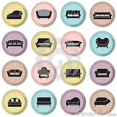 Sofa Icons Vector Illustration