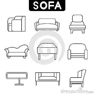 Sofa icons Stock Photo
