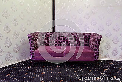 Furniture. Modern purple sofa Stock Photo