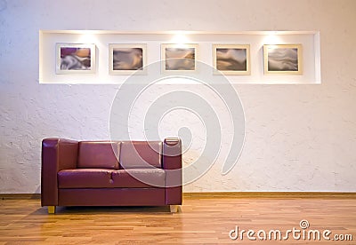 Sofa and pictures Stock Photo