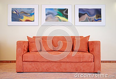 Sofa and pictures Stock Photo