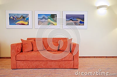 Sofa and pictures Stock Photo