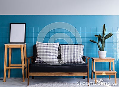 sofa and pillows furniture, residential interior of modern Stock Photo