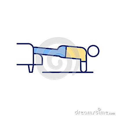 Sofa push-ups RGB color icon Vector Illustration