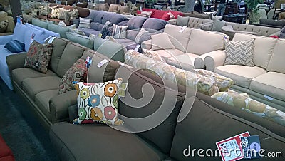 Sofa selling at furniture store Editorial Stock Photo