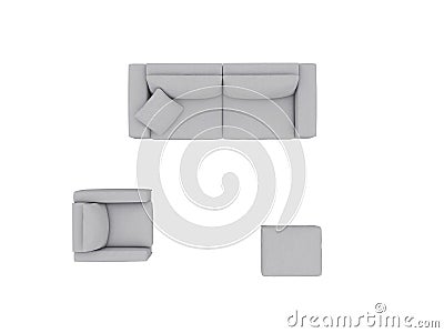 Sofa set top view path selection Stock Photo