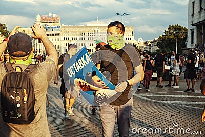 15.07.2020 Sofia Bulgaria. Anti-Government Protests Against Corruption Intensify Across Bulgaria Editorial Stock Photo