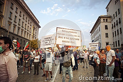 15.07.2020 Sofia Bulgaria. Anti-Government Protests Against Corruption Intensify Across Bulgaria Editorial Stock Photo