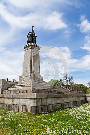 View of The Monument to the Soviet Army, Sofia, Bulgaria. Editorial Stock Photo